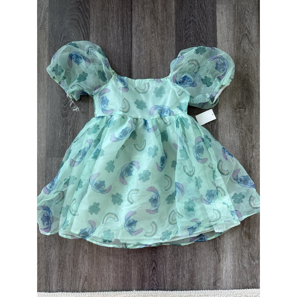 Girls size 10/12 Green Disney Stitch Dress